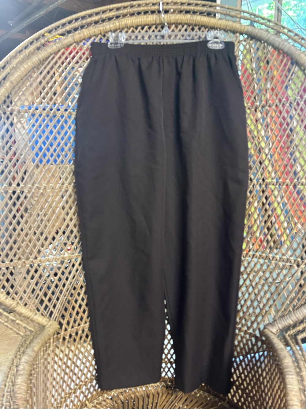 Briggs New York Black Women's Elastic-Waist Straight-Leg Pants
